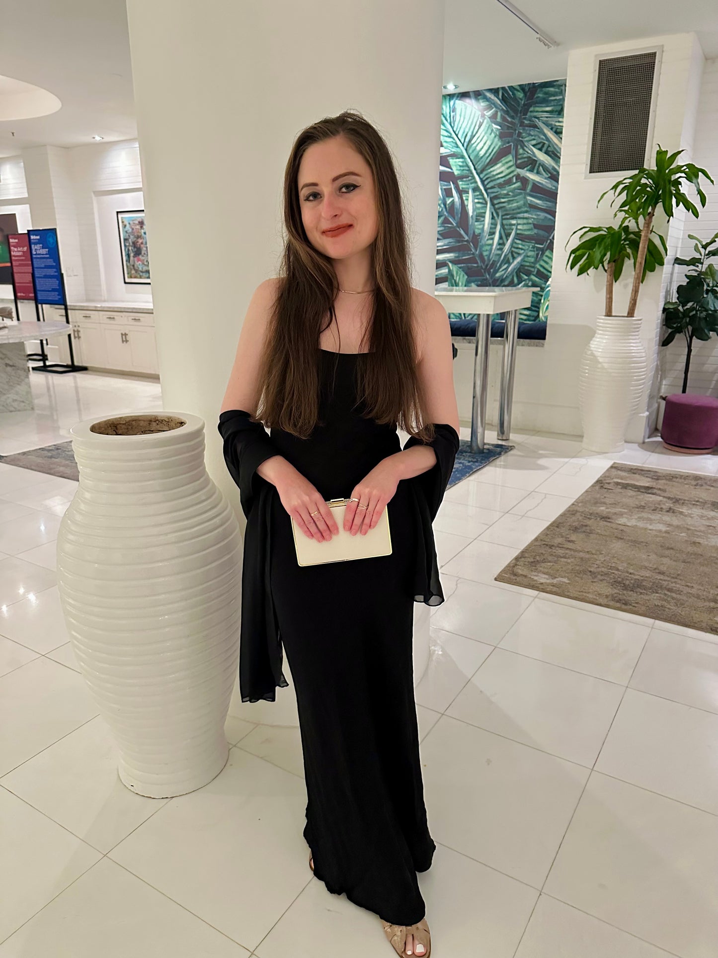 Petite Satin Floral Maxi Dress - Black