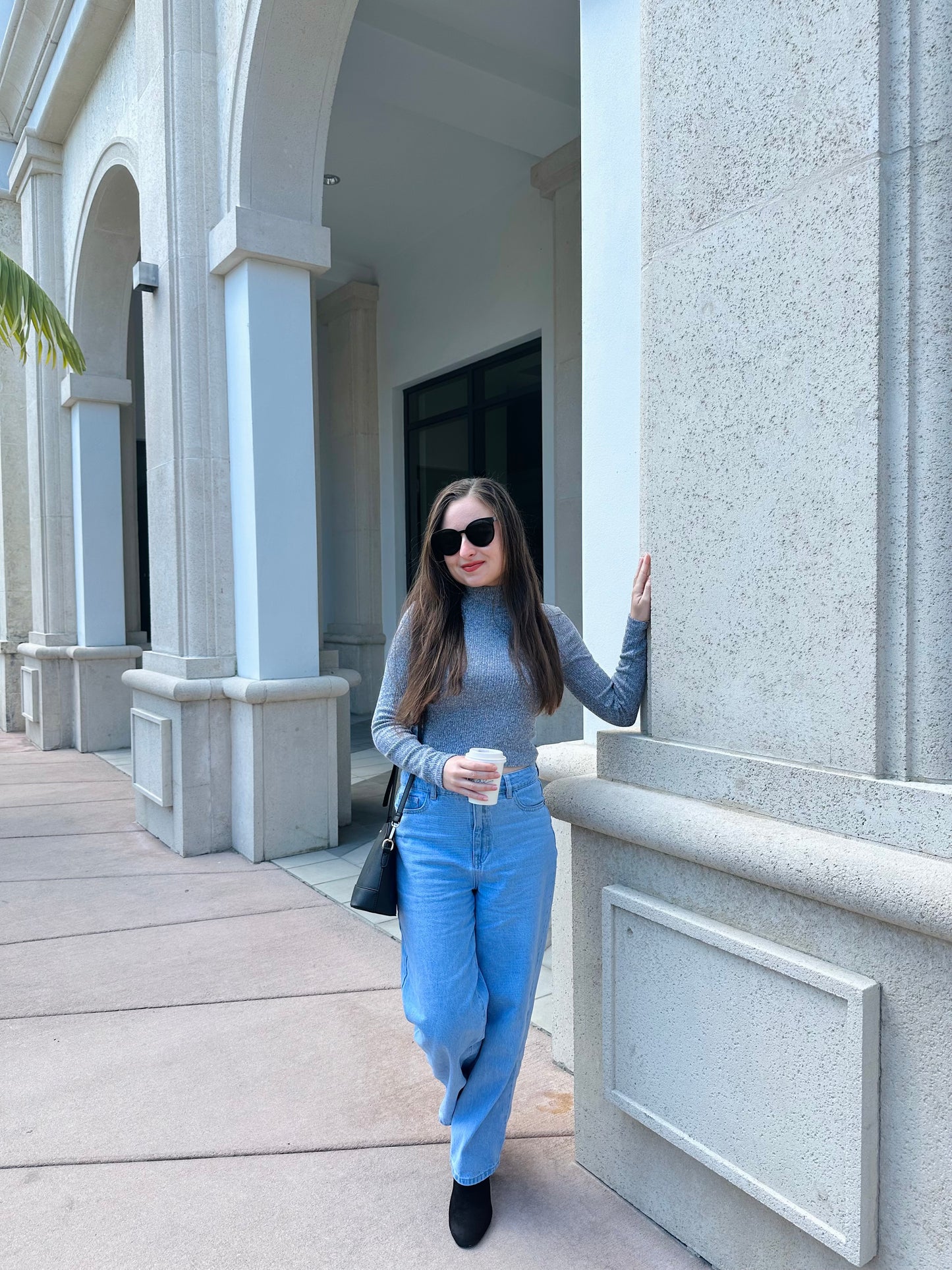 Mock Neck Long Sleeve Top - Gray