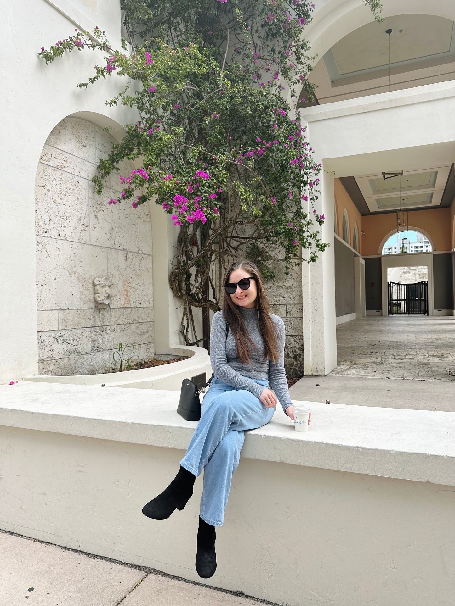 Mock Neck Long Sleeve Top - Gray