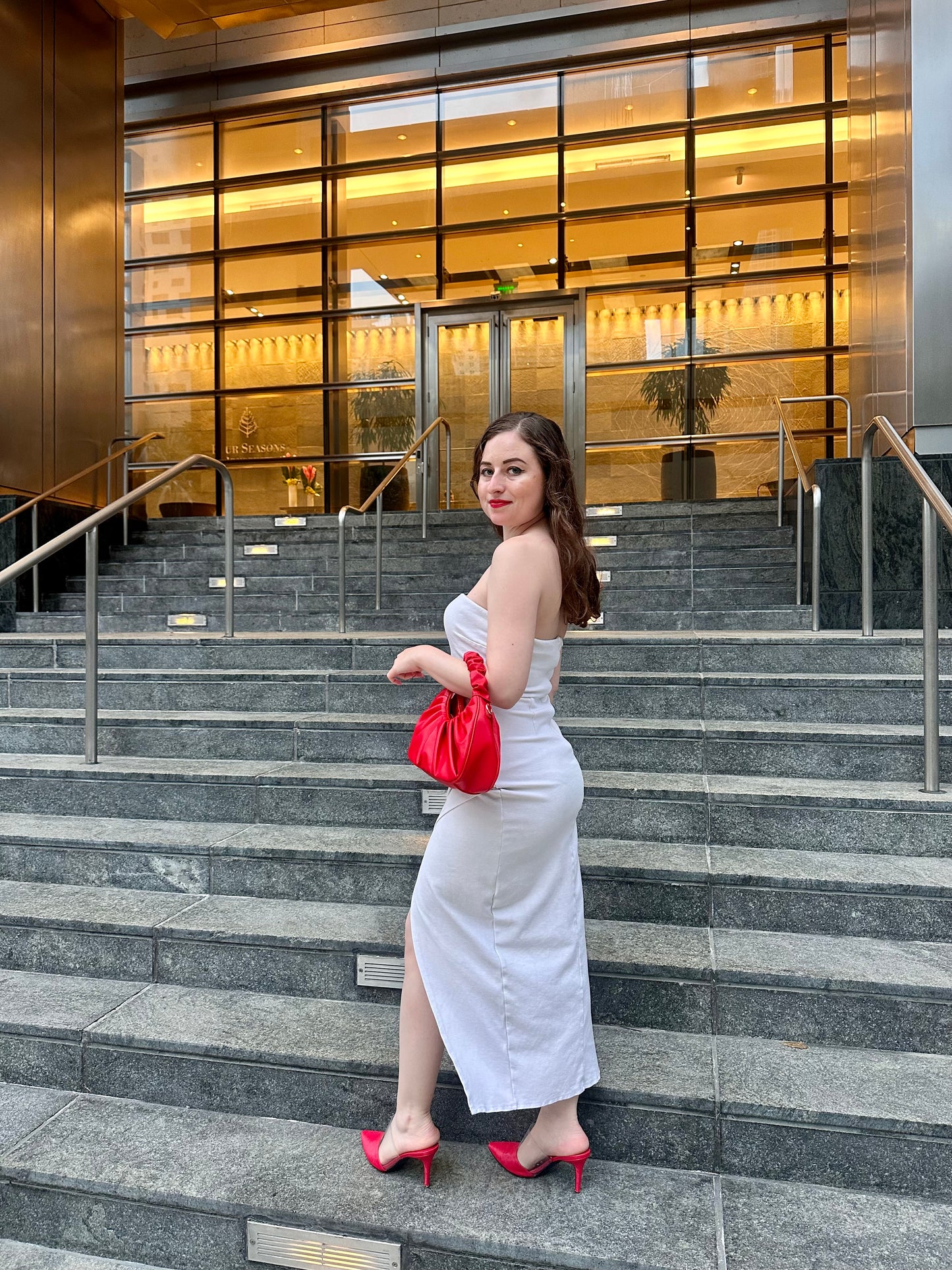 Petite Wrap Tube Maxi Dress - White