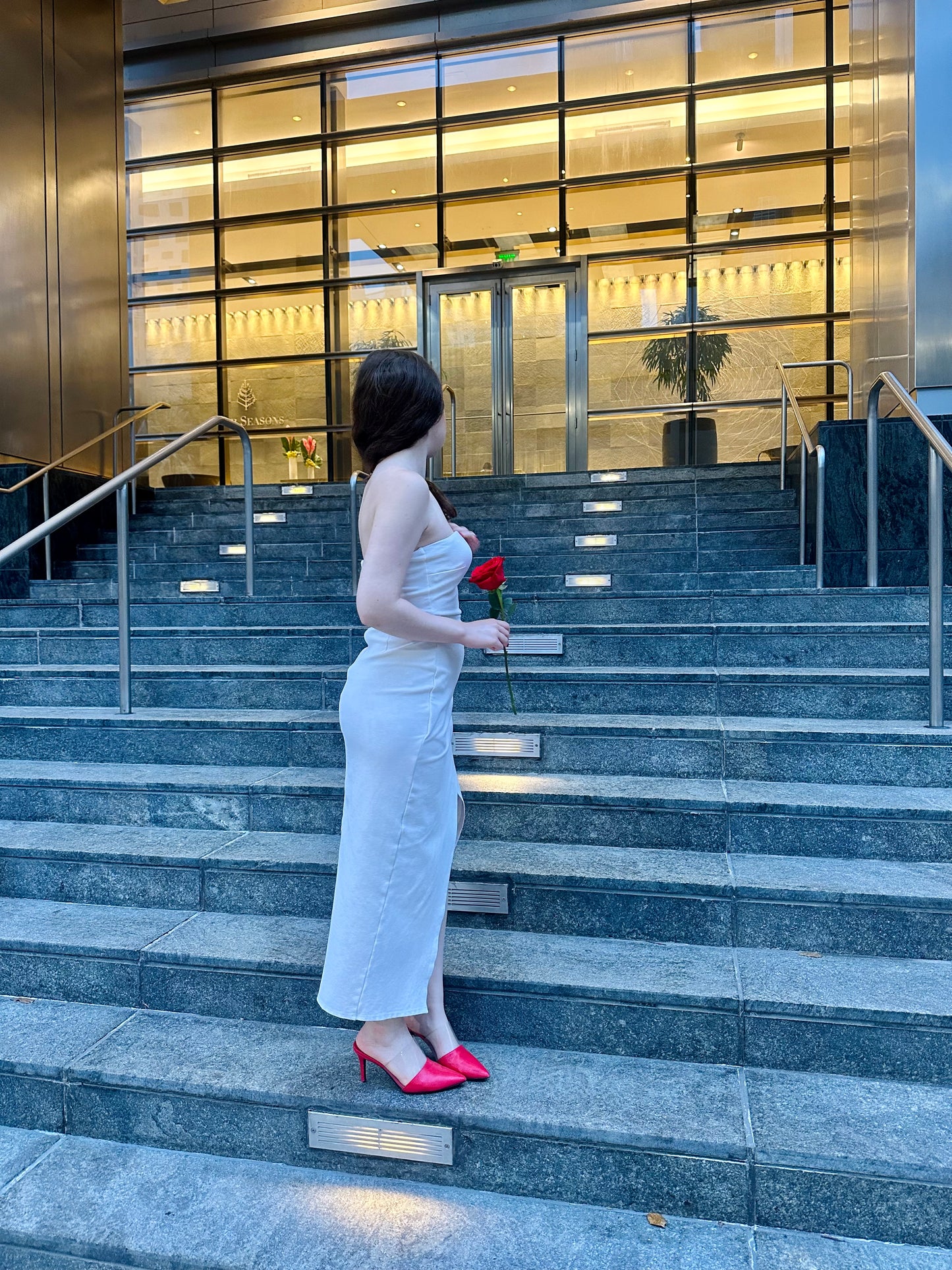 Petite Wrap Tube Maxi Dress - White