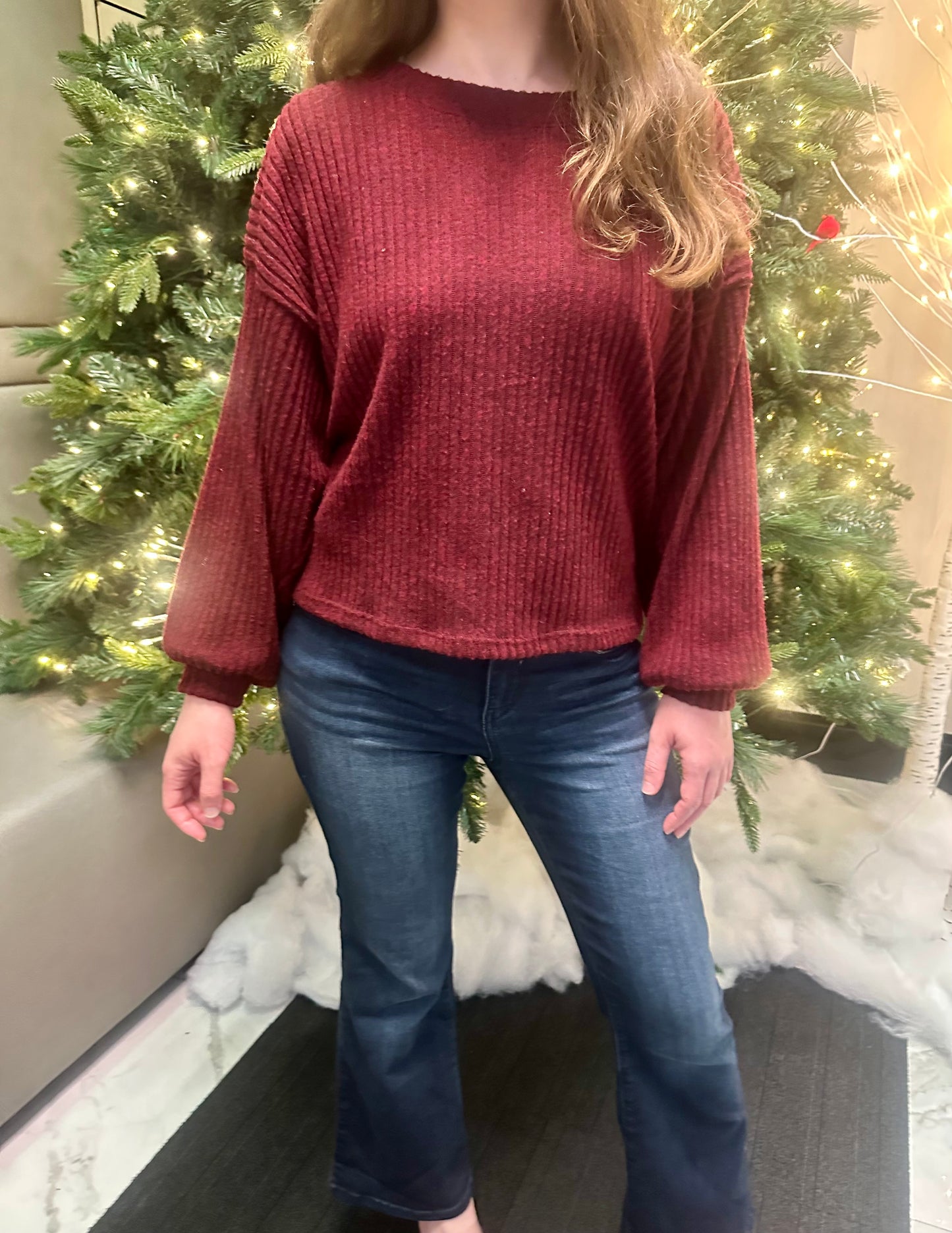 Long Sleeve Top - Burgundy
