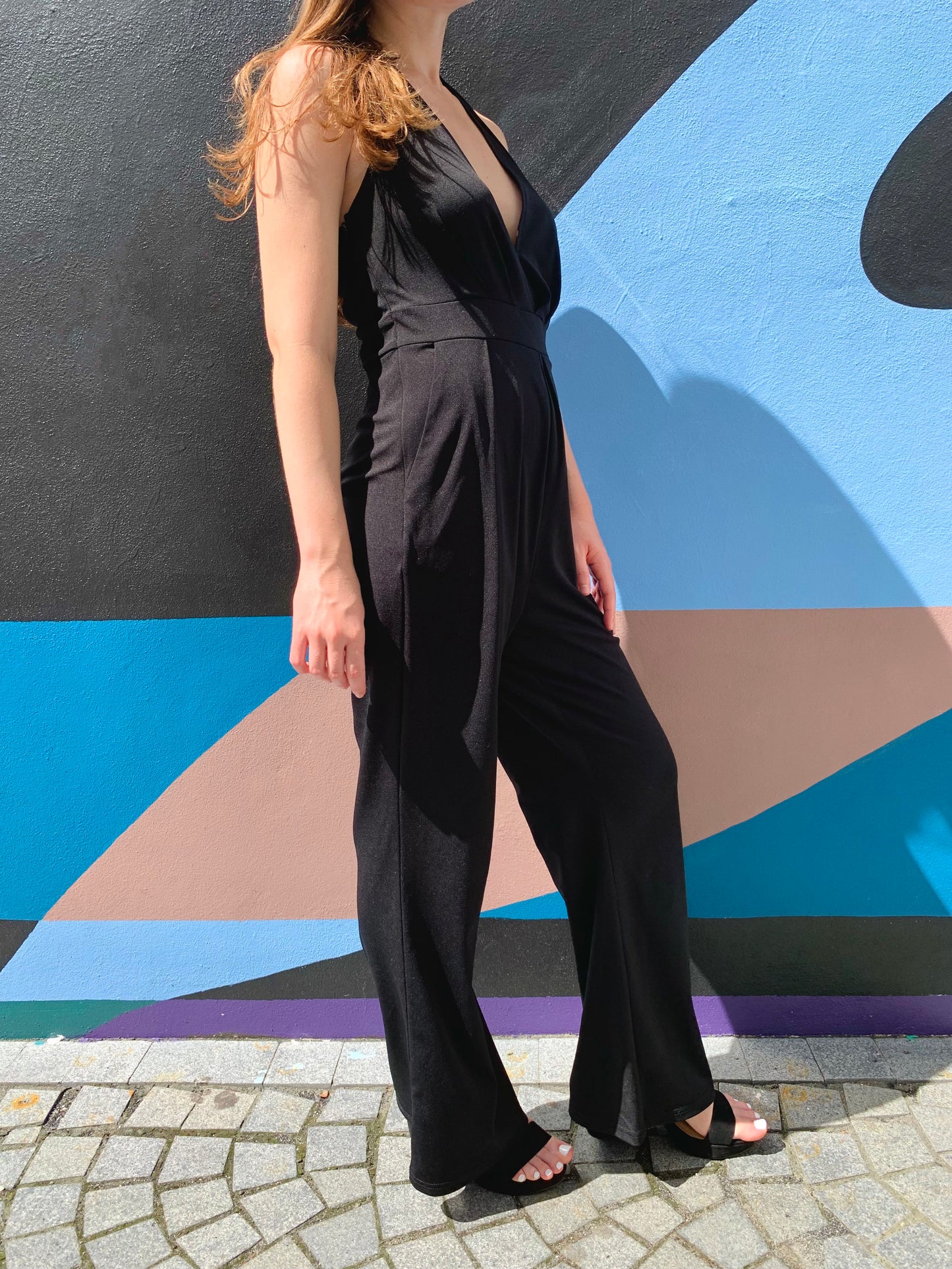 Petite Maxi Wide Leg Jumpsuit - Black