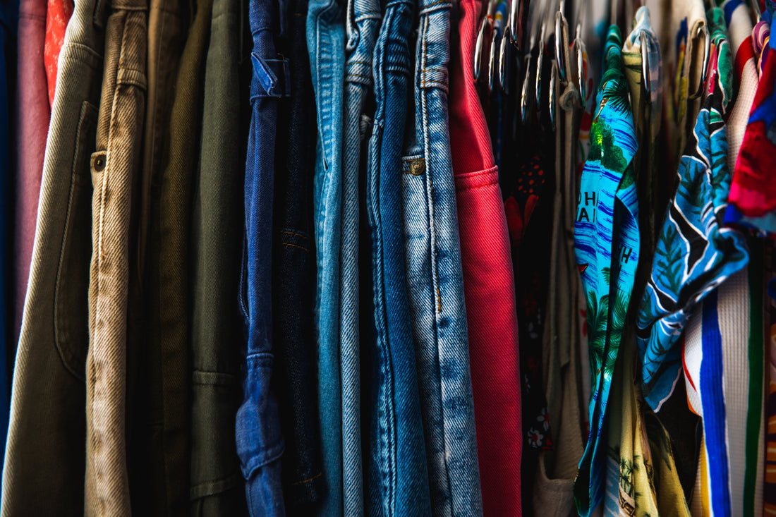 clothing on rack