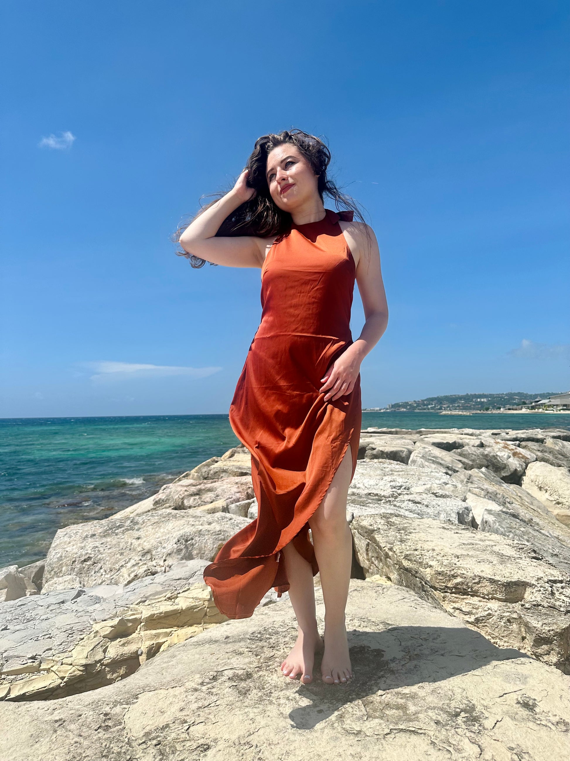 Petite Maxi Dress - Rust DIIMA Apparel Petite Maxi Dress - Rust DIIMA Apparel