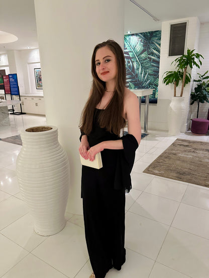 Petite Satin Floral Maxi Dress - Black