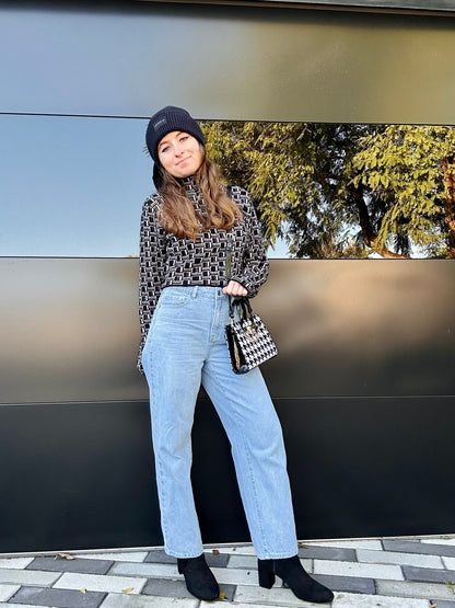 Petite High Rise Straight Leg Boyfriend Jeans