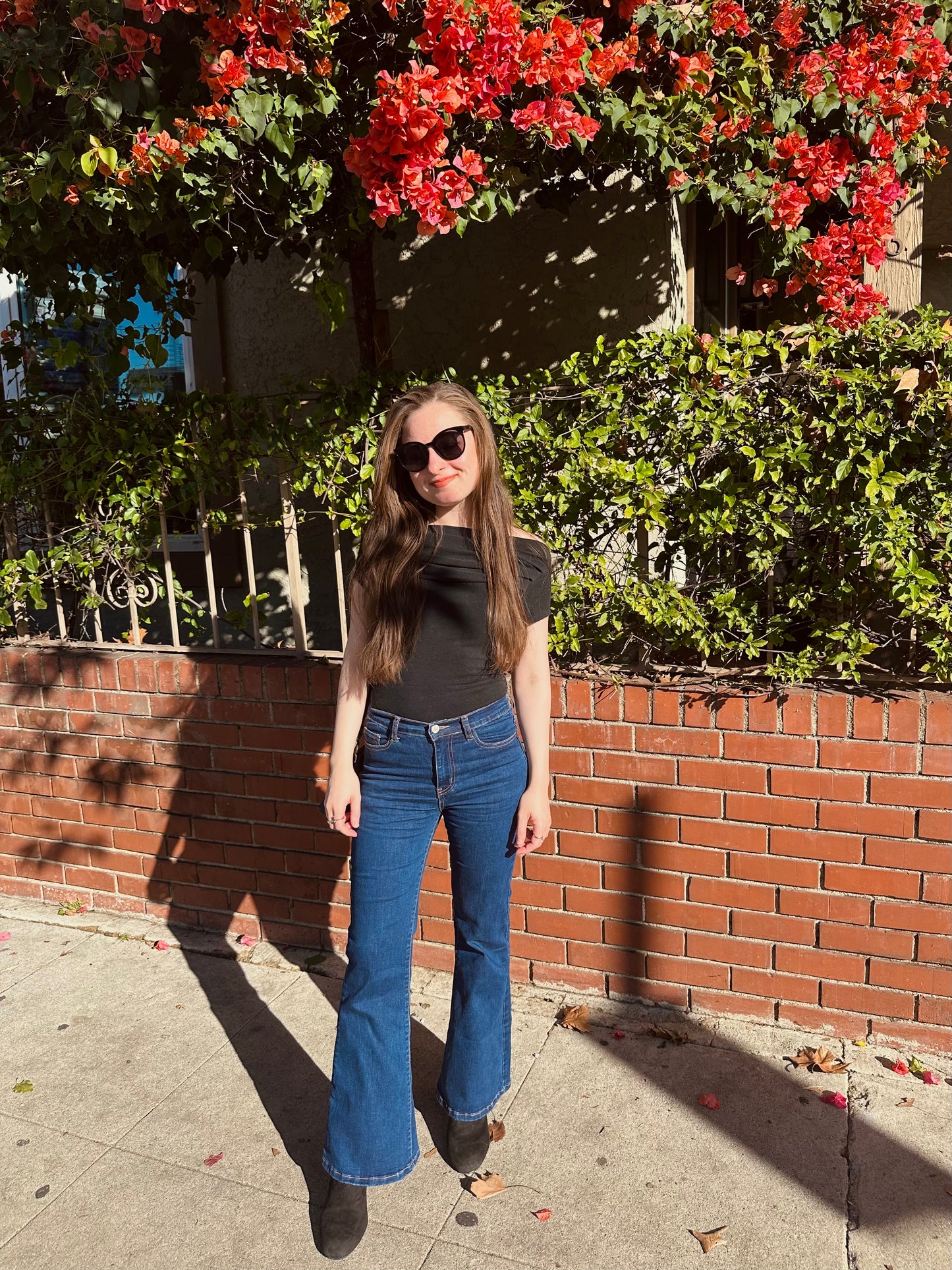 Petite Mid-Rise Flare Jeans - Dark Wash