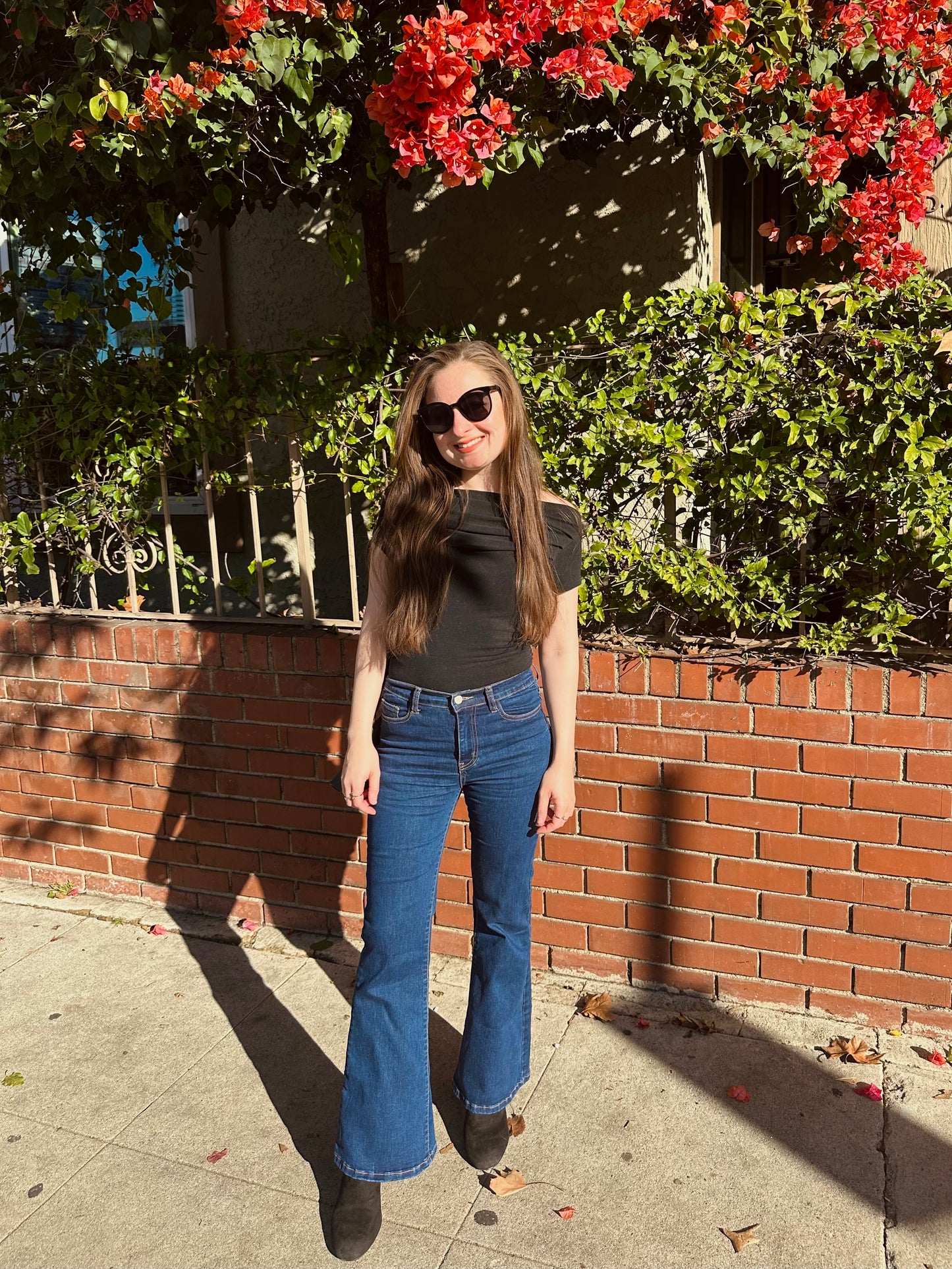 Petite Mid-Rise Flare Jeans - Dark Wash