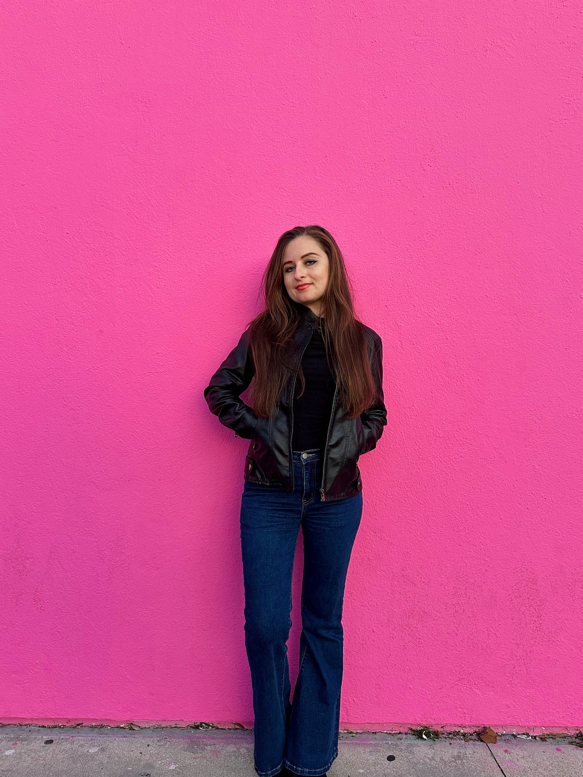 Women's Faux Leather Jacket - Black