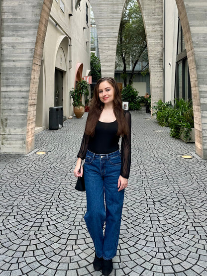 Petite High Rise Relaxed Fit Boyfriend Jeans - Dark Wash