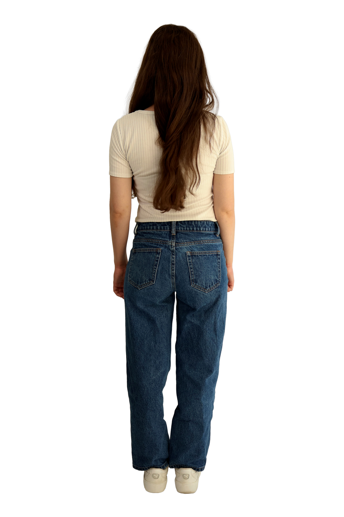 Petite High Rise Relaxed Fit Boyfriend Jeans - Dark Wash