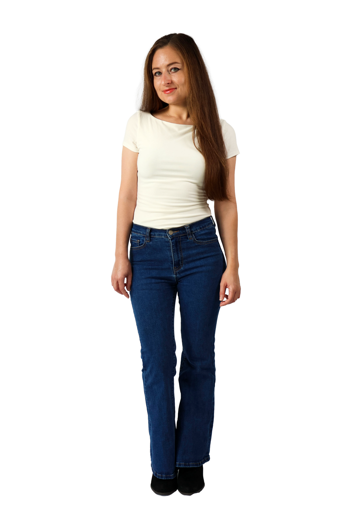 Petite Mid-Rise Flare Jeans - Dark Wash