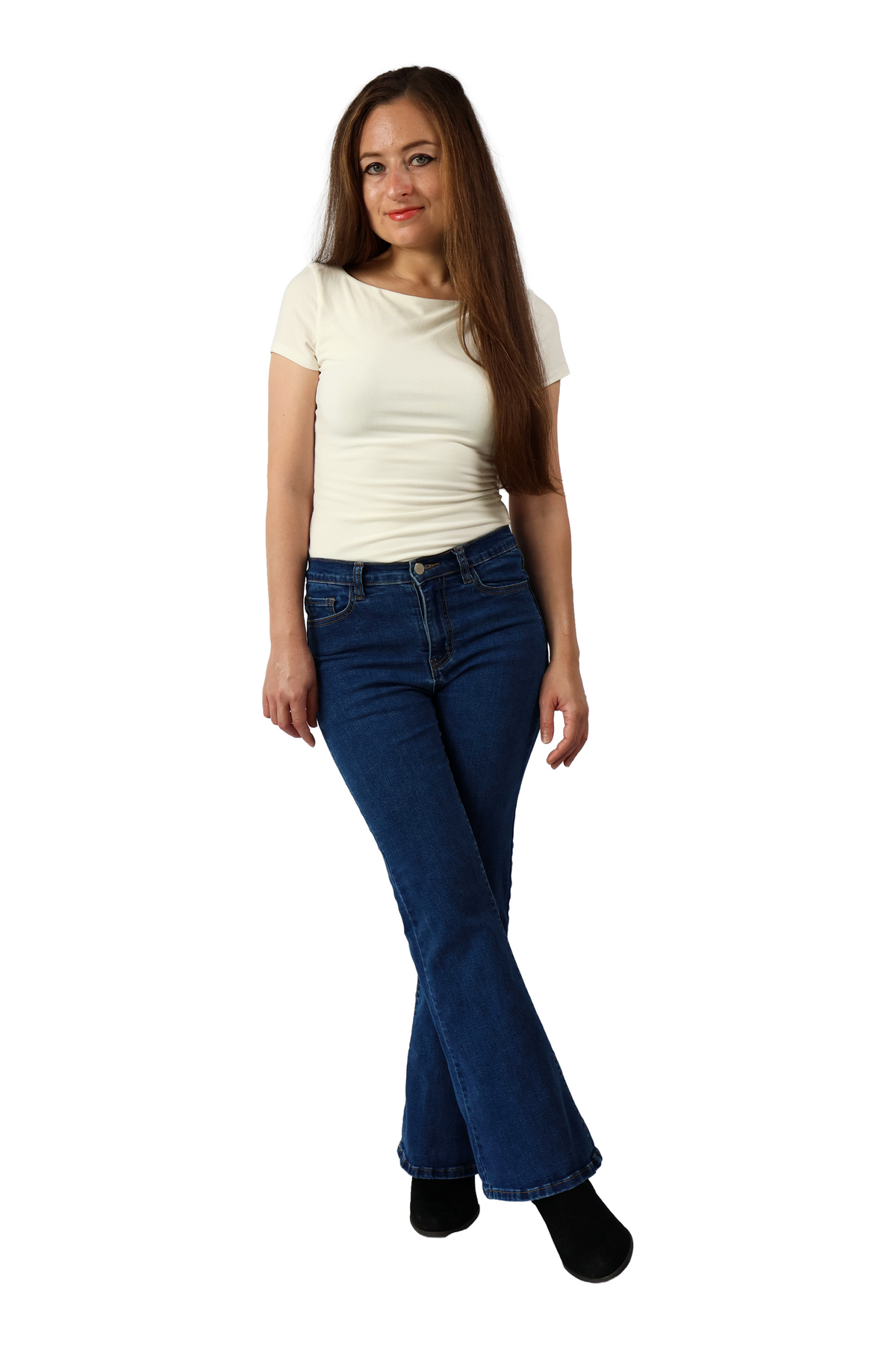 Petite Mid-Rise Flare Jeans - Dark Wash