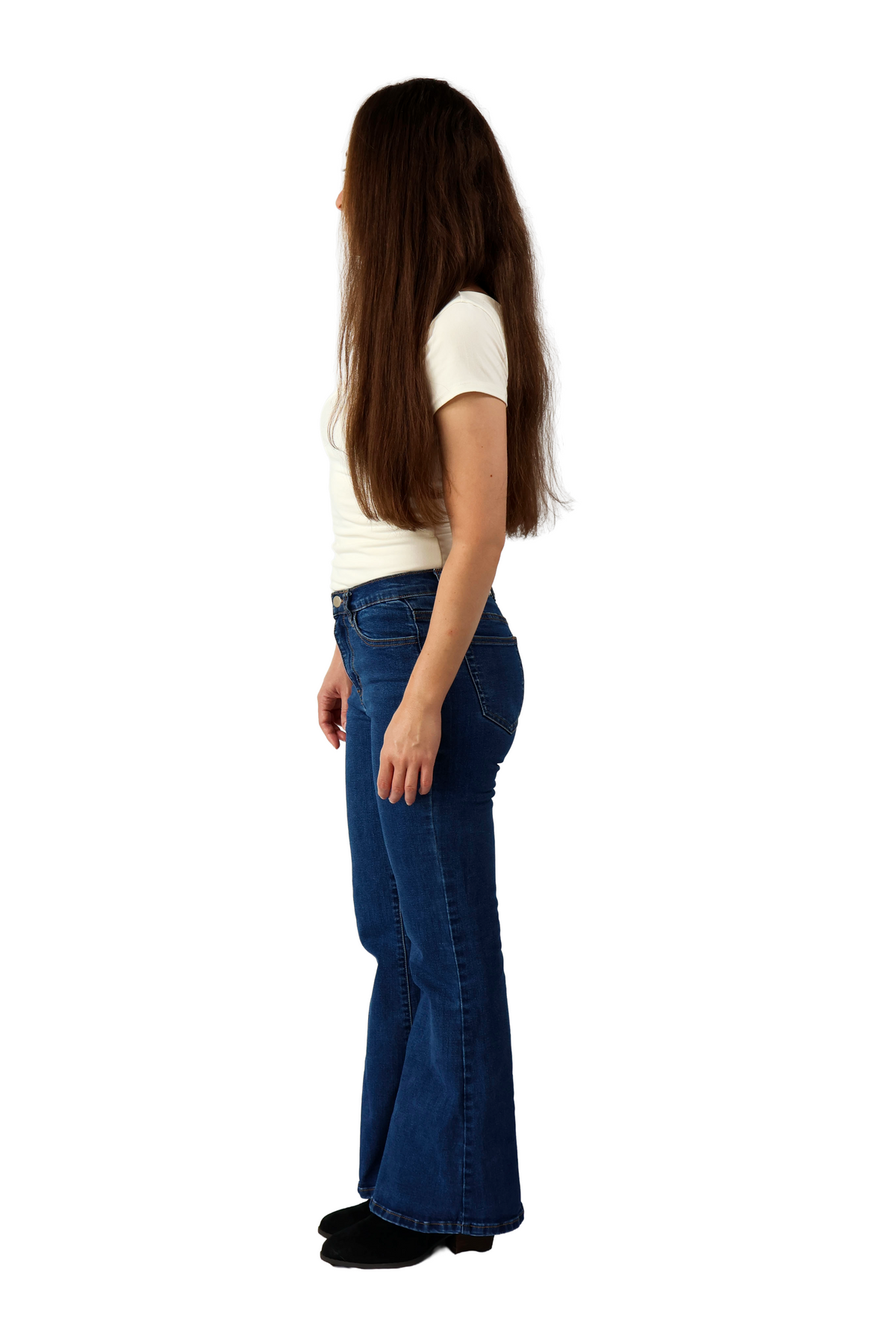 Petite Mid-Rise Flare Jeans - Dark Wash