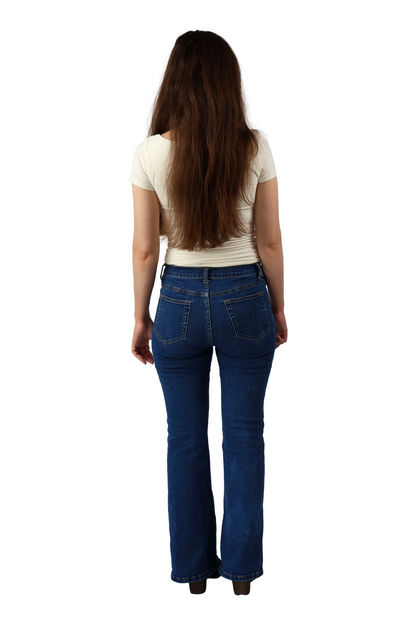 Petite Mid-Rise Flare Jeans - Dark Wash