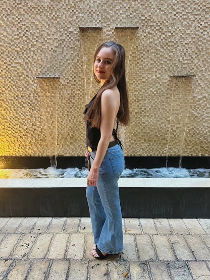 Petite Mid-Rise Flare Jeans - Medium Wash