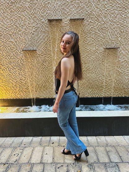 Petite Mid-Rise Flare Jeans - Medium Wash