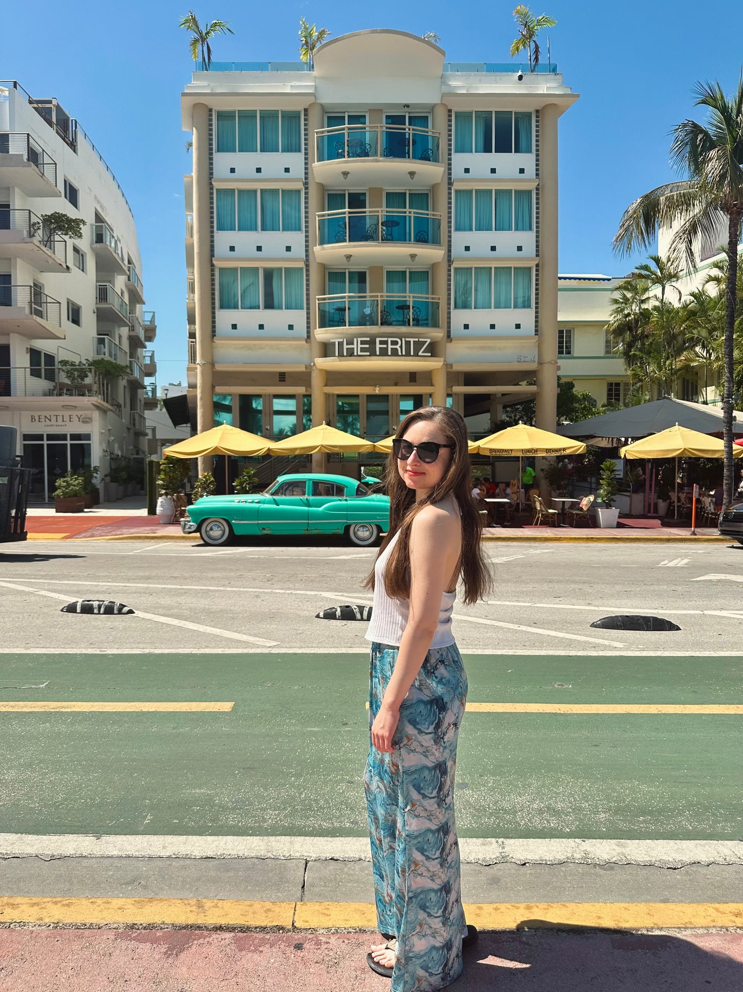 Petite Blue and Gold Marble Wide Leg Pants