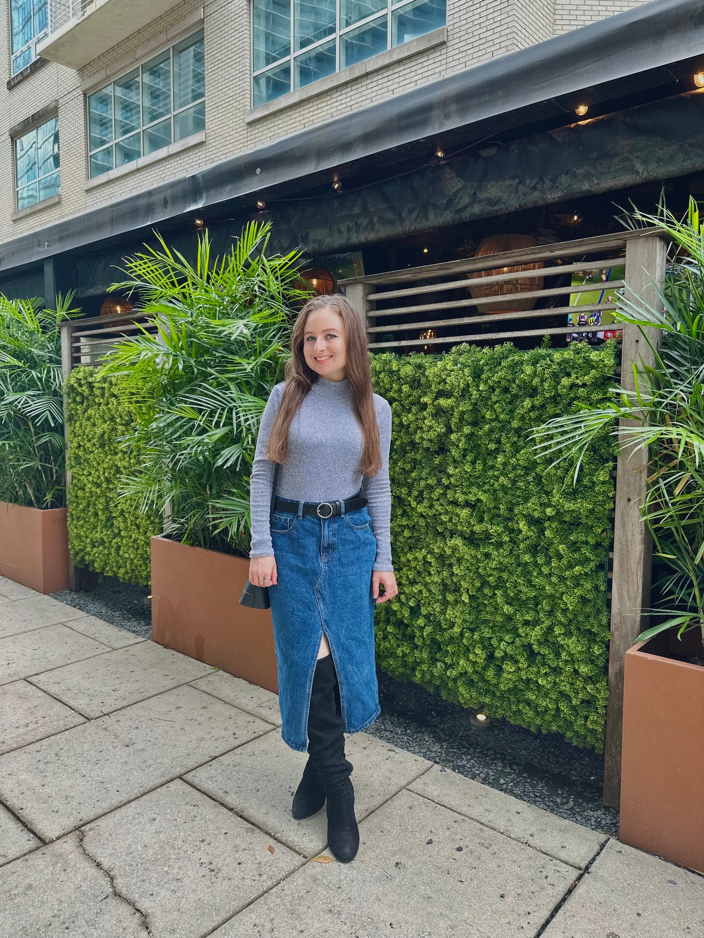 Petite Denim Midi Skirt