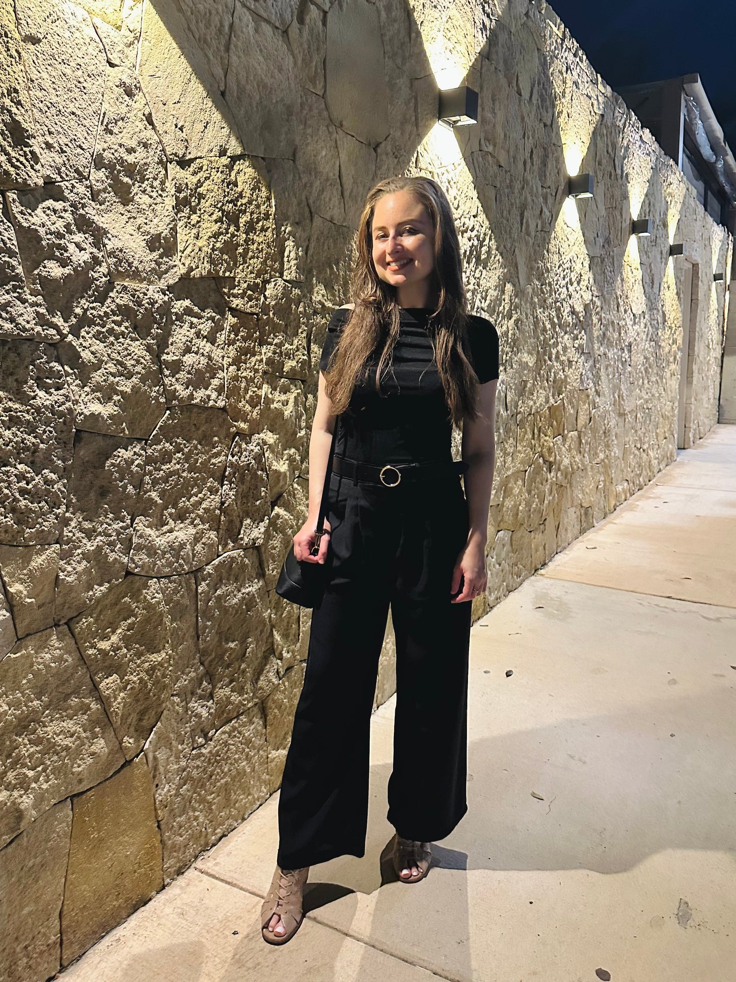 High Waisted Pleated Wide Leg Dress Pants - Black