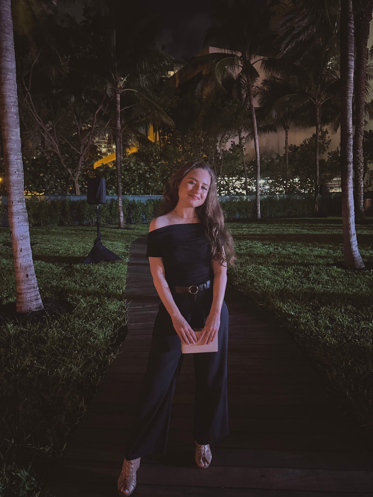 High Waisted Pleated Wide Leg Dress Pants - Black