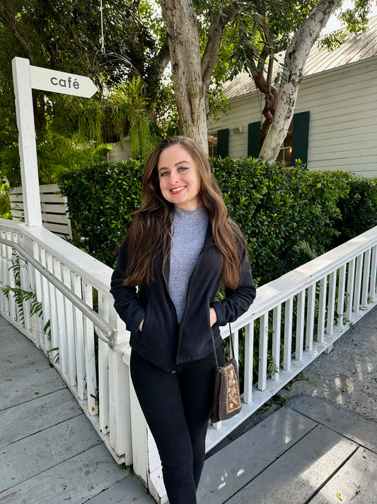 Mock Neck Long Sleeve Top - Gray